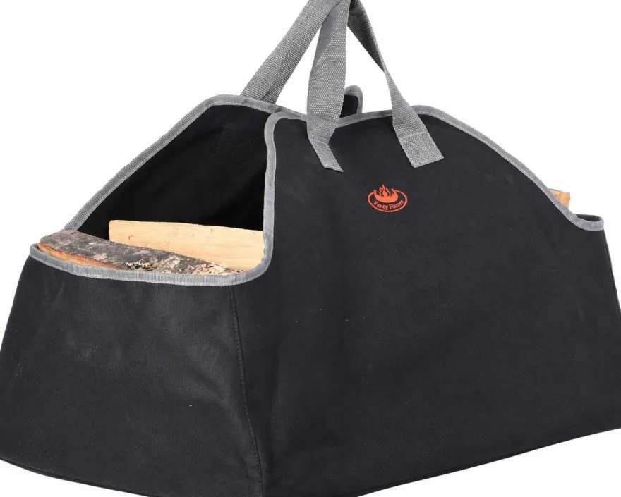 Sac à bûches en polyester noir