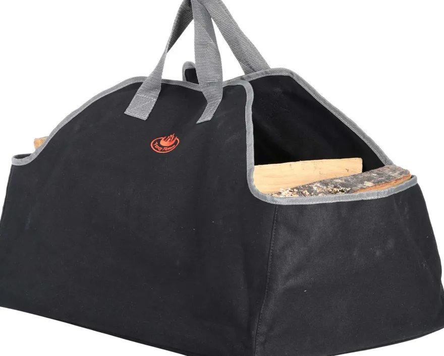 Sac à bûches en polyester noir