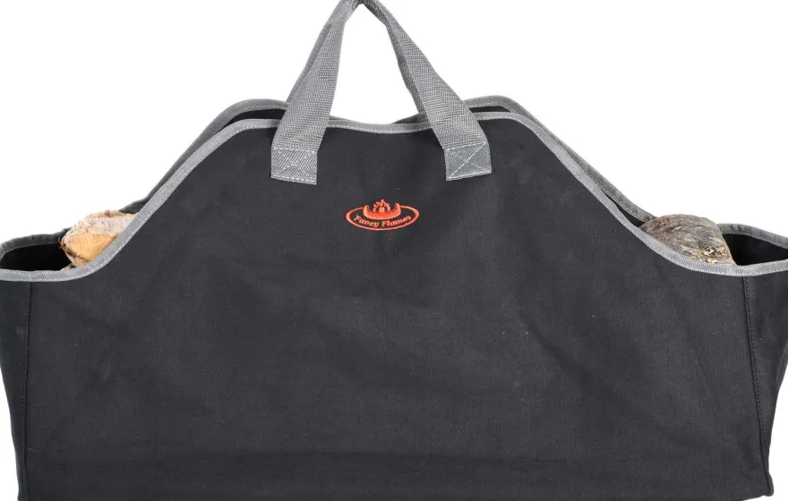 Sac à bûches en polyester noir