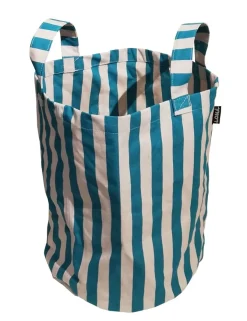 Sac de plage 100% coton Porta (Rayé vert et blanc cassé)