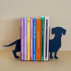 Serre-livres en métal noir Animaux (Teckel)
