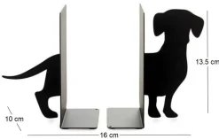 Serre-livres en métal noir Animaux (Teckel)