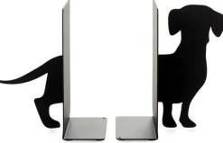Serre-livres en métal noir Animaux (Teckel)
