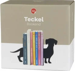 Serre-livres en métal noir Animaux (Teckel)