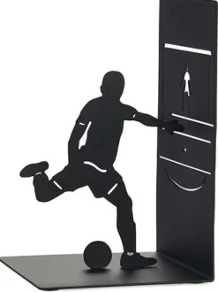 Serre-livres en métal noir Sport (Footballer)