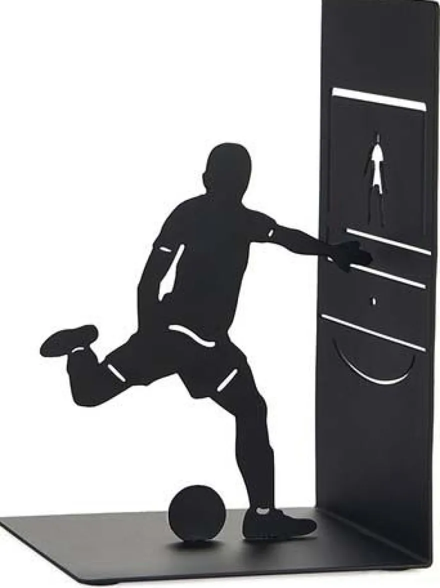 Serre-livres en métal noir Sport (Footballer)