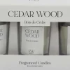Set de 3 bougies en verre Votives (Bois de cèdre)