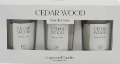Set de 3 bougies en verre Votives (Bois de cèdre)