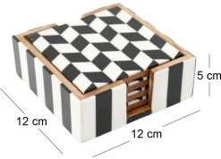Set de 4 dessous de verre avec support
