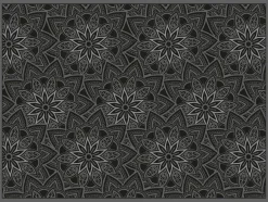 Set de table en vinyle 40 x 30 cm (Lot de 6) (Mandala noir)