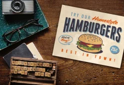 Set de table en vinyle 40 x 30 cm (Lot de 6) (Imprimé hamburgers)