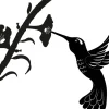 Silhouette sur pique en acier noir (Colibri)