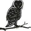 Silhouette sur pique en acier noir (Hibou)