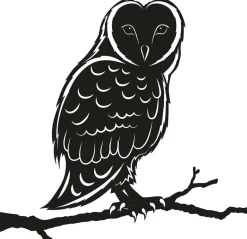 Silhouette sur pique en acier noir (Hibou)