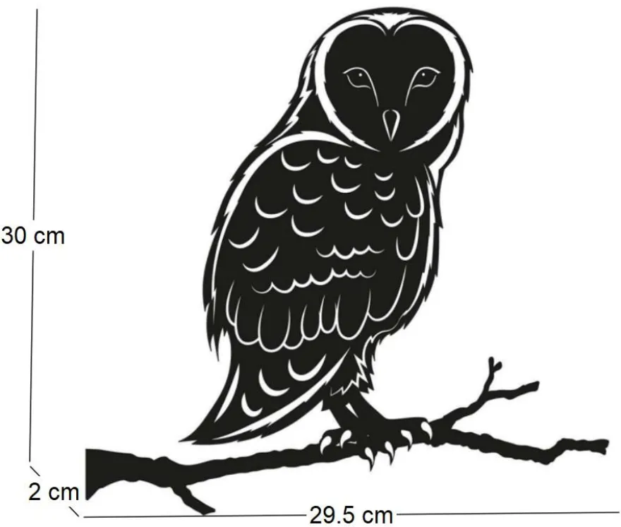 Silhouette sur pique en acier noir (Hibou)