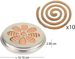 Spirales citronelle dans brûleur en métal (Lot de 6)