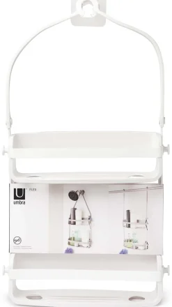 Support accessoires de douche 2 étagères Flex (Blanc)