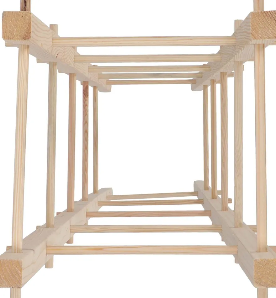 Support en bois de pin pour plantes 4 piquets (Tour)