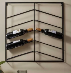 Support mural pour bouteilles de vin Cuadro (Noir)