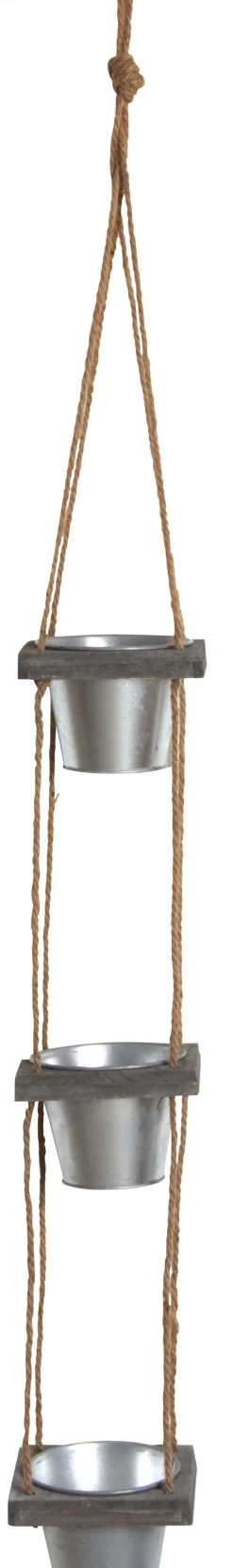 Suspension cache-pots en acier galvanisé (3 cache-pots)