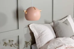 Suspension en acier Tubbie vieux rose (1 abat-jour)