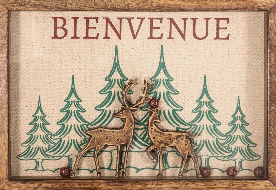 Tableau en bois de manguier Bienvenue