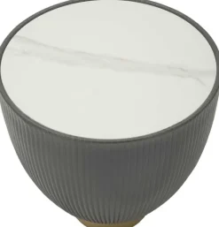 Table basse en métal et céramique Elge 46 x 45 cm