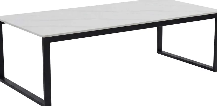 Table basse 120 x 60 cm en pierre frittée Estelle
