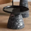 Table d'appoint en métal Mosaic Marble (Noir)