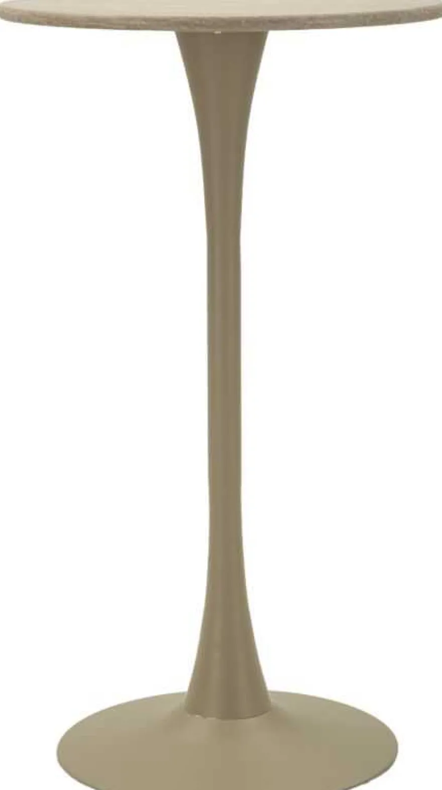 Table de bar en métal et MDF Alaska 60 x 106 cm (Crème)