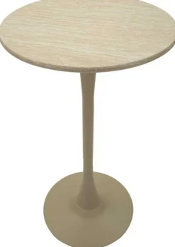 Table de bar en métal et MDF Alaska 60 x 106 cm (Crème)