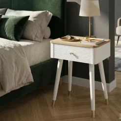 Table de chevet en bois de frêne Matera 45 x 32 x 62 cm