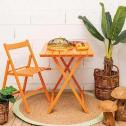 Table pliante 60 x 80 cm en bois (Orange)