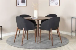 Table ronde en MDF et acier Plaza 100 cm (Noyer)