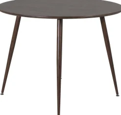 Table ronde en MDF et acier Plaza 100 cm (Noyer)