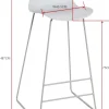 Tabouret de bar en acier et plastique Wave (Lot de 2) (Blanc)