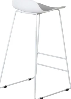 Tabouret de bar en acier et plastique Wave (Lot de 2) (Blanc)