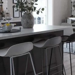 Tabouret de bar en acier et plastique Wave (Lot de 2) (Blanc)
