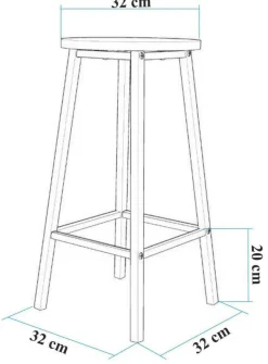 Tabouret de bar en aggloméré et métal Mola