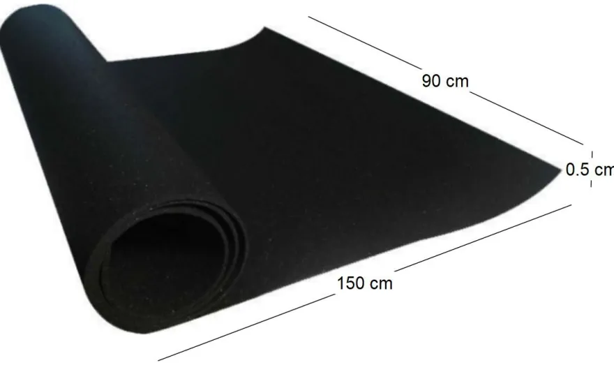Tapis de protection barbecue en caoutchouc recyclé (150x90 cm)