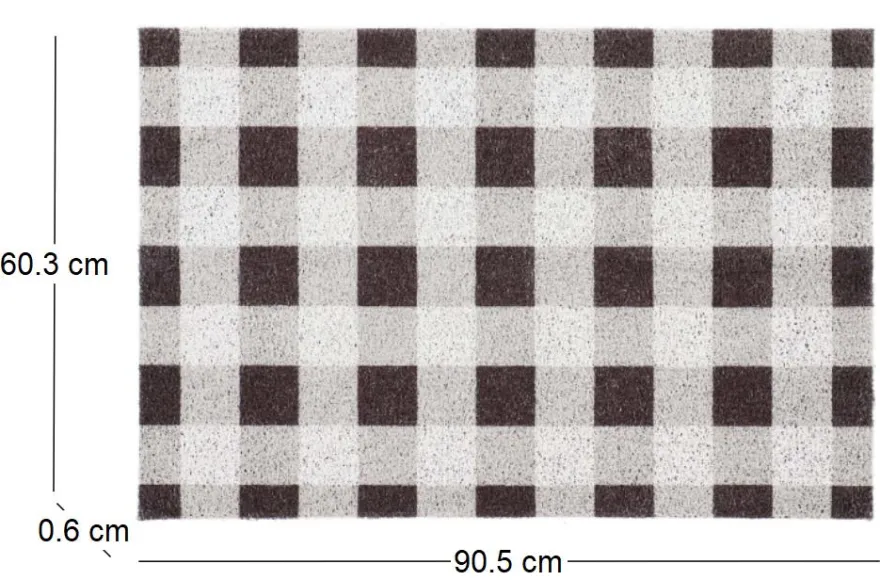 Tapis dessous de paillasson à motifs (Carreaux)