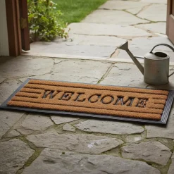 Tapis en fibres de coco inscription Welcome