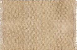 Tapis en toile de jute avec franges 120x170 cm