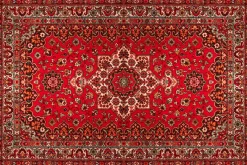 Tapis en vinyle vintage Persan rouge (90 x 60 cm)