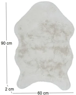 Tapis imitation fourrure poil fin 60x90 cm (Ivoire)