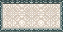 Tapis intérieur carreaux de ciment effet rosaces (140 x 70 cm)