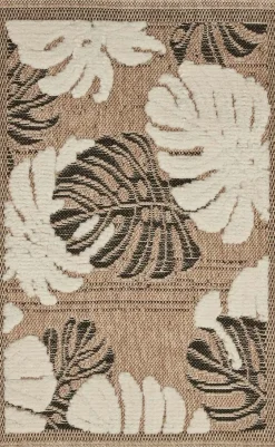Tapis intérieur extérieur aspect jute noir Tijuana 9062 noir (170 x 120 cm)