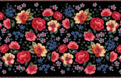 Tapis intérieur extérieur en vinyle Fleurs vintage (90 x 60 cm)
