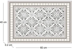 Tapis intérieur extérieur en vinyle carreaux marocains (60 x 40 cm)