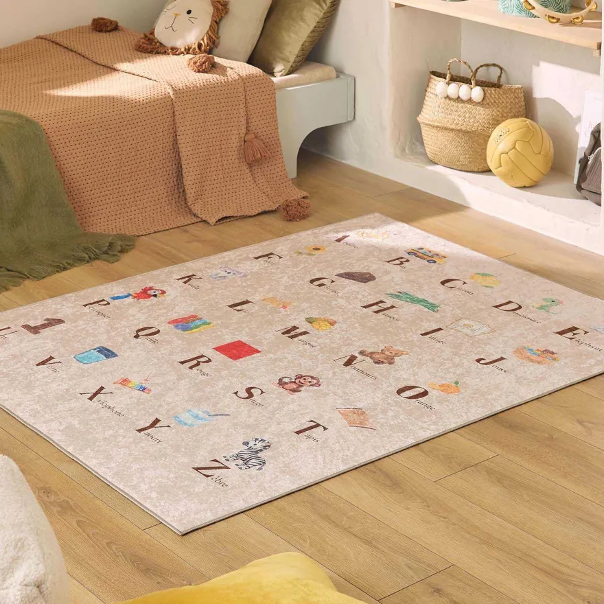 Tapis intérieur à poils courts Alix 736 beige (80 x 150 cm)